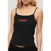 Superdry pour femme. W6011836A T-shirt avec logo Sportswear, noir (XS), Casuel, Coton, Sans manches / bretelles