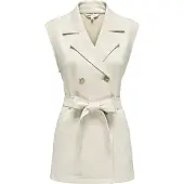 ONLY Diane Faux Waistcoat Beige M Femme