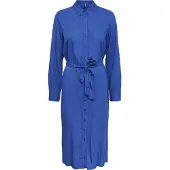 Pieces Cammie Long Sleeve Midi Dress Bleu S Femme