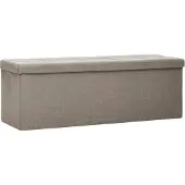 vidaXL Banc de rangement pliable Taupe Faux lin