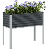 vidaXL Jardinière de jardin Anthracite 100x45x90 cm Acier