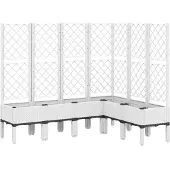 vidaXL Jardinière avec treillis blanc 160x120x142 cm PP