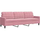 vidaXL Canapé à 3 places Rose 210 cm Velours
