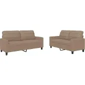 vidaXL Ensemble de canapés 2 pièces avec coussins Cappuccino-Brun Similicuir
