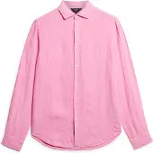 Superdry Studios Casual Linen Long Sleeve Shirt Rose S Homme