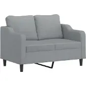 vidaXL Ensemble de canapés 3 pièces avec coussins Tissu gris clair