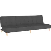 vidaXL Canapé-lit à 2 places gris foncé tissu