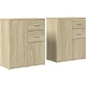 vidaXL Sideboards 2 pcs. chêne Sonoma 60x31x70 cm bois composite