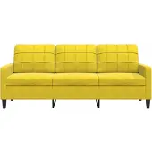 vidaXL Canapé à 3 places Jaune 180 cm Velours
