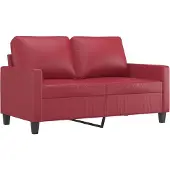 vidaXL Canapé 2 places vin rouge 120 cm similicuir