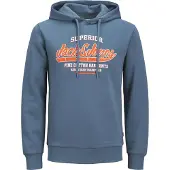 Jack & Jones Logo 2 Col Hoodie Bleu S Homme