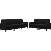 vidaXL Ensemble de canapés 2 pièces avec coussins Noir velours