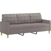 vidaXL Ensemble de canapés 2 pièces avec coussins Tissu Taupe