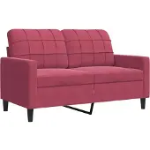 vidaXL Canapé 2 places vin rouge 120 cm velours