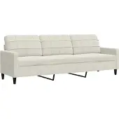 vidaXL Canapé à 3 places Crème 210 cm Velours