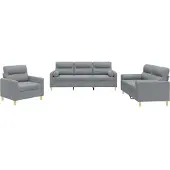 vidaXL Ensemble de canapés 3 pièces avec coussins Tissu gris clair