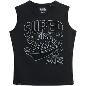 Superdry Retro Embellished Sleeveless T-shirt Noir S Femme