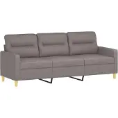 vidaXL Canapé à 3 places Taupe 180 cm Tissu