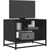 vidaXL Armoire TV noire 61x40x46 cm Bois composite et métal