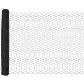 vidaXL Clôture hexagonale Gris 1,4 x 10 m PVC