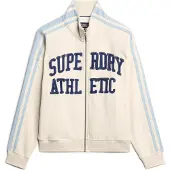 Superdry Veste de survêtement 'Athletic Essentials' crème / bleu clair / bleu foncé