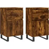 vidaXL Sideboards 2 pcs. Chêne fumé 40x35x70 cm Bois composite