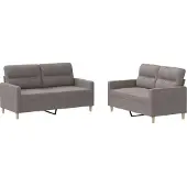 vidaXL ensemble de canapé 2 pièces avec coussin Tissu taupe