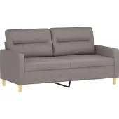 vidaXL Canapé 2 places taupe 140 cm Tissu
