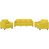 vidaXL Ensemble de canapés 3 pièces avec coussins Tissu jaune clair