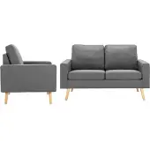 vidaXL Ensemble de canapés 2 pcs Tissu Gris clair
