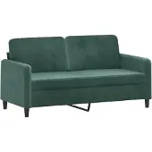 vidaXL Ensemble de canapés 2 pièces vert foncé velours