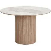 Ebuy24 Isa table de salle à manger Ø120cm céramique blanche.