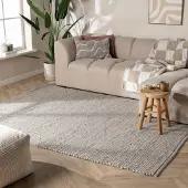 NATURL. Tapis en laine - Feline Gris/Chiné | 160x230 cm | Rectangulaire | Tissage plat