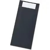 Papstar Pochettes à couverts , incl. serviette blanche, 520 pcs, L 85 x H 200 mm, papier, noir