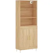 vidaXL Highboard chêne Sonoma 69,5x34x180 cm Matériau dérivé du bois