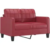 vidaXL Canapé 2 places vin rouge 120 cm similicuir