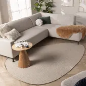 NATURL. Tapis de forme irrégulière - Bliss Crème/Blanc | 200x290 cm | Irréguliers | Tissage plat