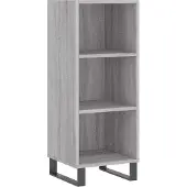 vidaXL Sideboard Gris Sonoma 34,5x32,5x90 cm Matériau dérivé du bois