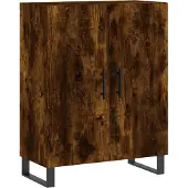 vidaXL Highboard chêne fumé 69,5x34x180 cm bois composite
