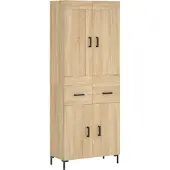 vidaXL Highboard chêne Sonoma 69,5x34x180 cm Matériau dérivé du bois