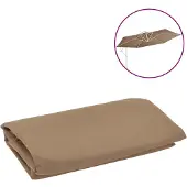 vidaXL Tissu de rechange pour parasol déporté taupe 350 cm