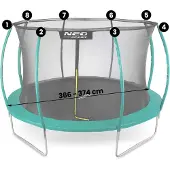Neo-Sport Filet indoor pour trampoline 374 cm 12 pieds