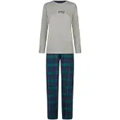 Happy Shorts Pyjama 'Christmas' bleu foncé / gris chiné / vert