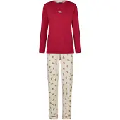 Happy Shorts Pyjama 'Christmas' beige / bordeaux / blanc cassé