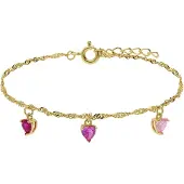 Lucardi Bracelet 'Lieblich' or / violet / rose