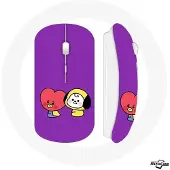 MANIACASE Souris Sans Fil - BTS - BT21 - Tata V Chimmy Jimin - USB Wifi - Multicolore - Violet
