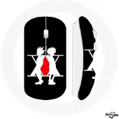 MANIACASE Souris Sans Fil - Hunter x Hunter - Noir - Compatible Mac et PC - USB Wifi - Manga Logo