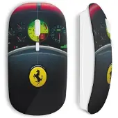 MANIACASE Souris sans fil - Ferrari - Volant voiture - USB wifi - Compatible Mac et PC - Noir