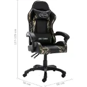 vidaXL Chaise de jeu noir et camouflage similicuir