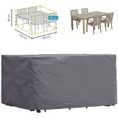 Perel Housse extérieure pour set de jardin, grise, rectangulaire, 165 cm x 135 cm x 95 cm